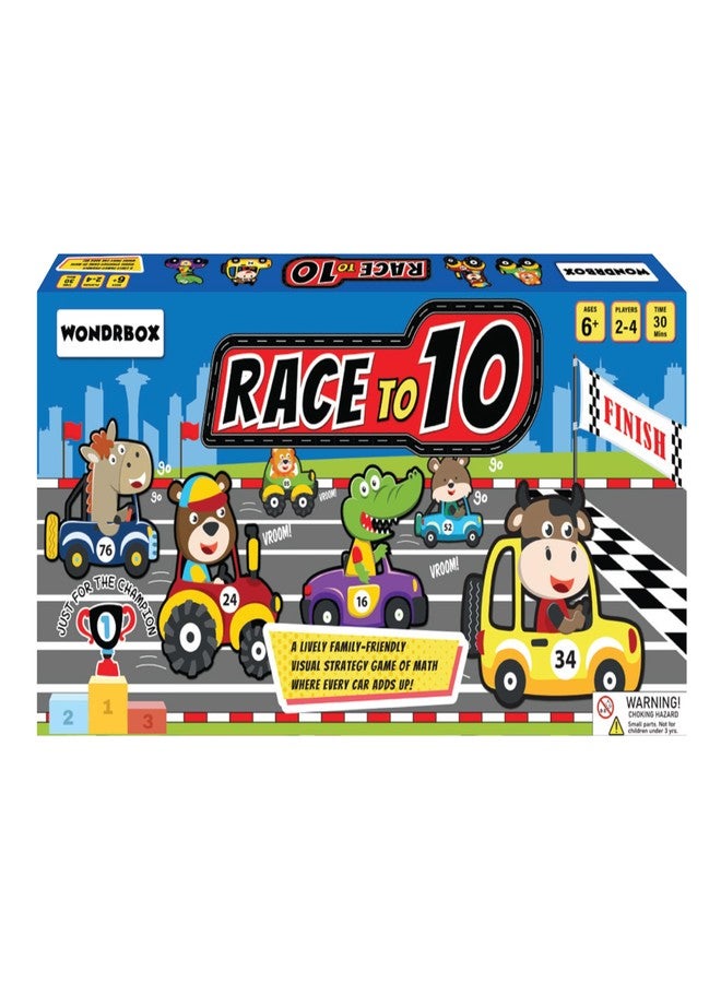 WONDRBOX Card Board Games for Kids Race to 10!, Boost Mental Maths and Strategy | Educational Toy Gifts for Ages 5 6 7 8 9 Year Boy and Girl - Image 1